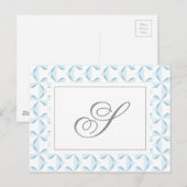 Carte Postale Pinroues bleues Sky initiales personnalisées (Devant / Derrière)