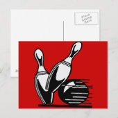 Carte Postale Pins de Bowling Retro personnalisables (Devant / Derrière)