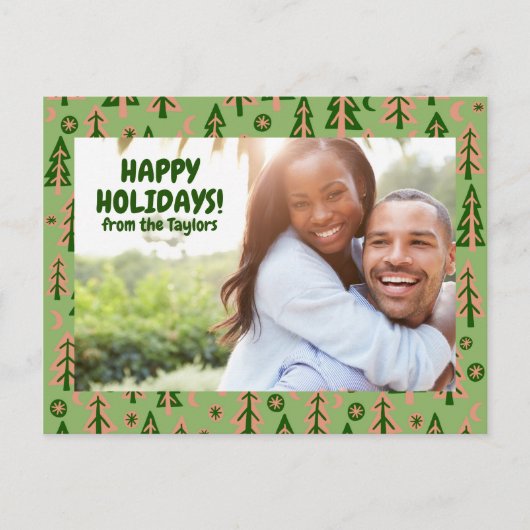 Carte Postale Pins de forêt La Lune Étoiles sur mesure (Devant)