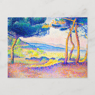 Carte Postale Pins le long de la côte par Henri Edmond Cross
