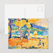 Carte Postale Pins sur la côte par Henri Edmond Cross (Devant / Derrière)