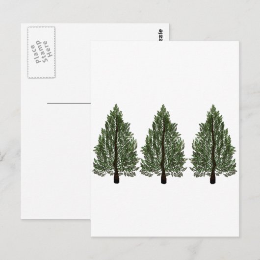 Carte Postale Pins triple (Devant / Derrière)