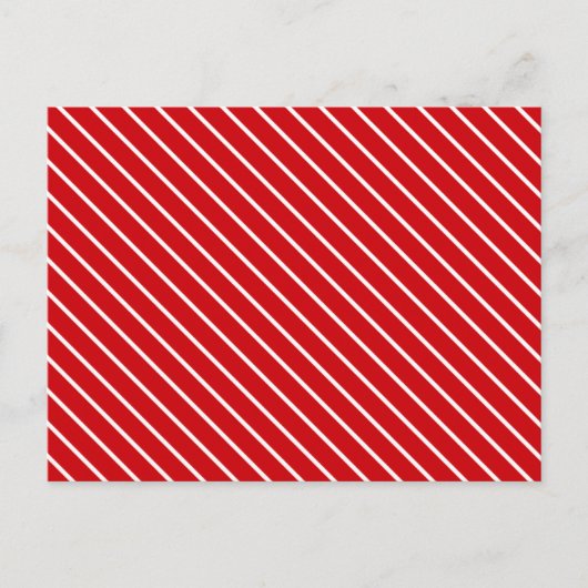 Carte Postale Pinstripes diagonales - rouge profond et blanc (Devant)