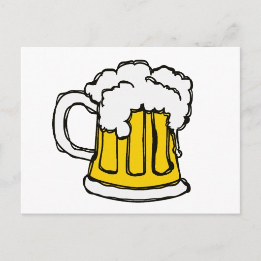 Carte Postale Pinte de bière style dessin animé (Devant)