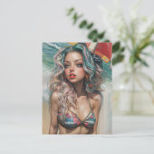 Carte Postale Pinup de plage vintage Design 1 (Debout devant)