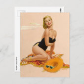 Carte Postale PinUp Sunbather (Devant / Derrière)