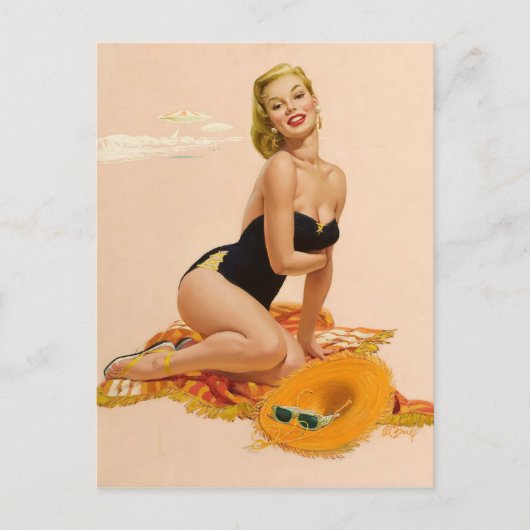 Carte Postale PinUp Sunbather (Devant)