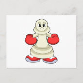 Carte Postale Pion de jeu d'échecs en boxeur avec gants de boxe (Devant)