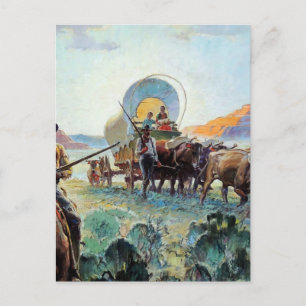 Carte Postale « Pionniers » Art occidental par Herbert M Stoops