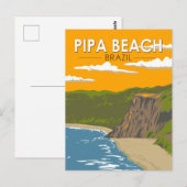 Carte Postale Pipa Beach Brésil Travel Art Vintage (Devant / Derrière)