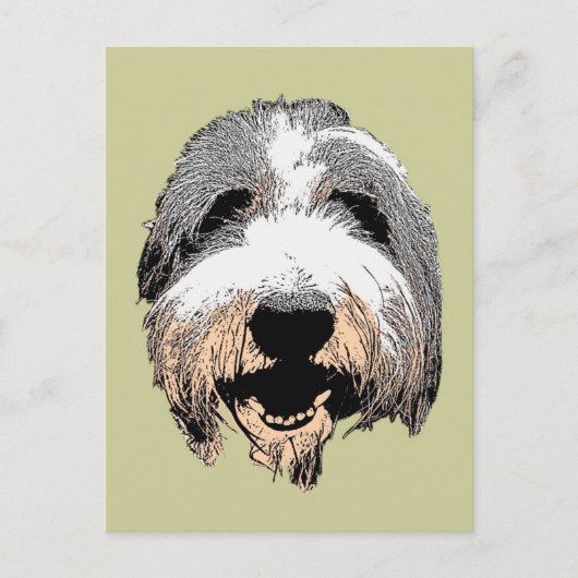 Carte postale Pipe de chien riant (Devant)