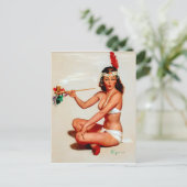 Carte Postale Pipe de Paix Pin-Up (Debout devant)