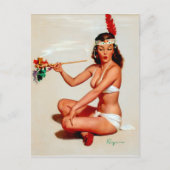 Carte Postale Pipe de Paix Pin-Up (Devant)