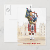Carte Postale Pipe Major, Royal Scots (Devant / Derrière)