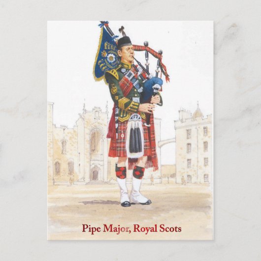 Carte Postale Pipe Major, Royal Scots (Devant)