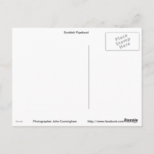 Carte Postale Pipeband écossais (Dos)