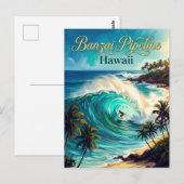 Carte Postale Pipeline Hawaii (Devant / Derrière)