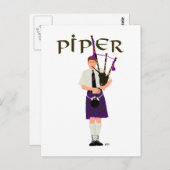 Carte Postale PIPER Purple Plaid (Devant / Derrière)