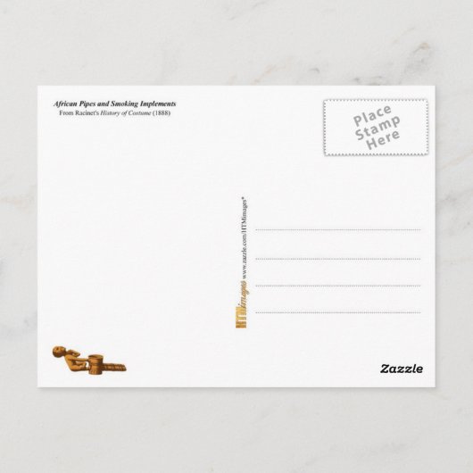 Carte Postale Pipes africaines et implémentations de tabac (Dos)