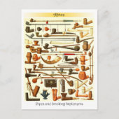 Carte Postale Pipes africaines et implémentations de tabac (Devant)