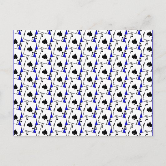 Carte Postale Pique Blackjack Bleu Grand (Devant)