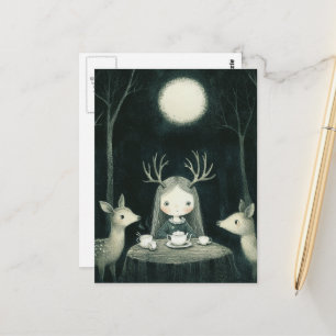 Carte Postale Pique-nique avec cerfs