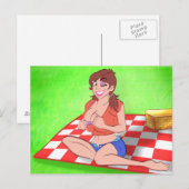 Carte postale Pique-nique Carton (Devant / Derrière)