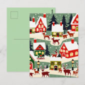 Carte Postale Pique-nique de Noël village de Noël (Devant / Derrière)
