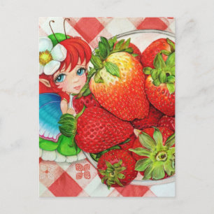 Carte Postale Pique-nique Fairy fraise Imprimer