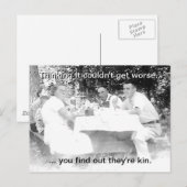 Carte Postale Pique-nique familial vintage (Devant / Derrière)