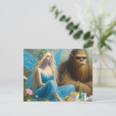 Carte Postale Pique-nique Fast Food avec Sasquatch et la Fée (Debout devant)