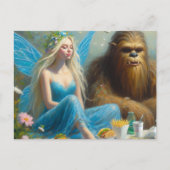 Carte Postale Pique-nique Fast Food avec Sasquatch et la Fée (Devant)
