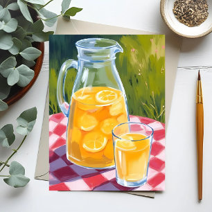 Carte Postale Pique-nique Limonade Citrons Fruit Peints