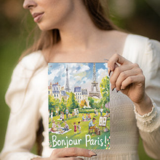 Carte Postale Pique-Nique Parisien Sous La Tour Eiffel