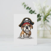 Carte Postale Pirate anglais Bulldog Skull Crossbones (Debout devant)