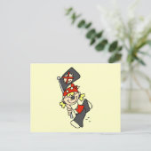 Carte Postale Pirate blond avec des tee-shirts et des cadeaux (Debout devant)