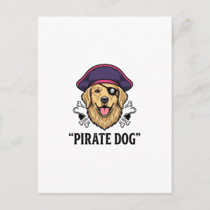 Carte Postale Pirate Chien Gravure Vintage Dessin de T-shirt_1