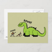 Carte Postale Pirate contre Dinosaur (Devant / Derrière)