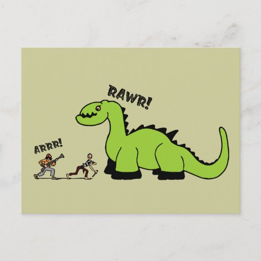 Carte Postale Pirate contre Dinosaur (Devant)