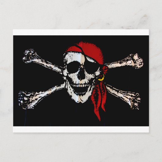 Carte Postale Pirate Crâne Et Crossbones (Devant)
