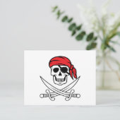 Carte Postale Pirate crâne et os croisés (Debout devant)