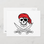 Carte Postale Pirate crâne et os croisés (Devant / Derrière)