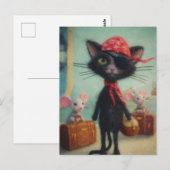 Carte Postale Pirate de chat et souris (Devant / Derrière)
