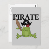 Carte Postale Pirate de grenouille avec des tee-shirts et cadeau (Devant / Derrière)