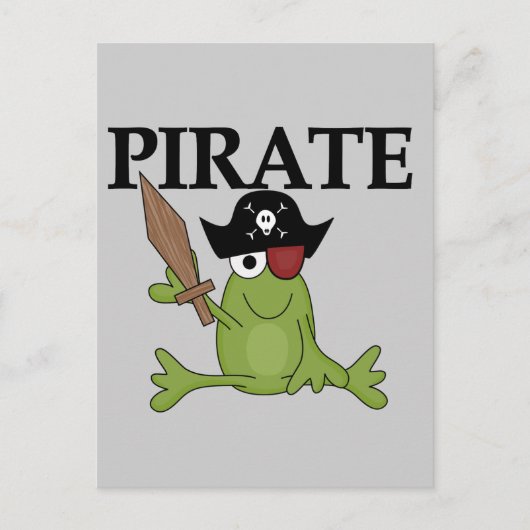 Carte Postale Pirate de grenouille avec des tee-shirts et cadeau (Devant)
