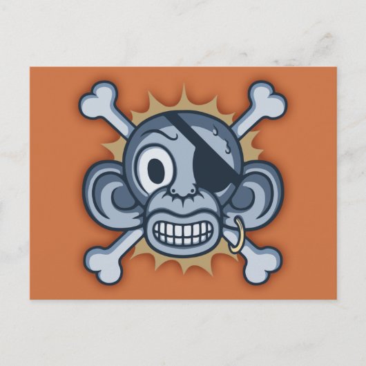 Carte Postale Pirate de singe bleu (Devant)