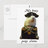 Carte Postale Pirate drôle de porc de Guinée (Devant / Derrière)