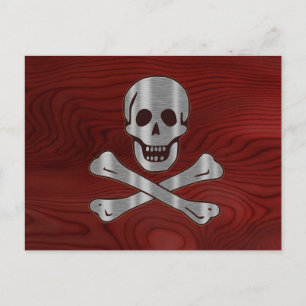 Carte Postale Pirate en bois d'acier