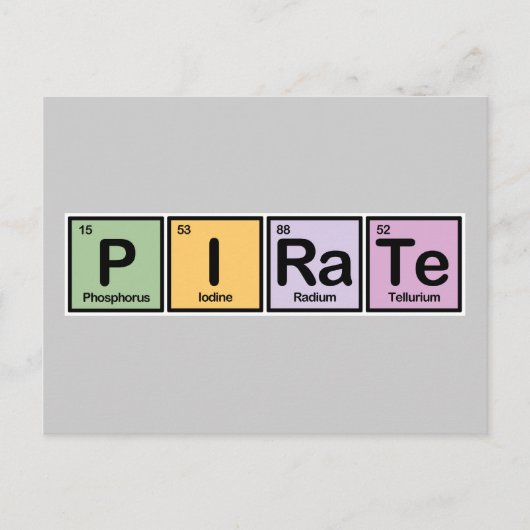 Carte Postale Pirate en éléments (Devant)