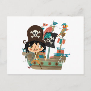 Carte Postale Pirate et bateau de pirate